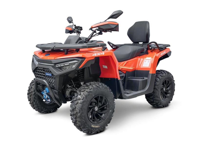 Quad Linhai Landforce 550L EPS ABS w kolorze pomarańczowym – ujęcie 3/4 z przodu