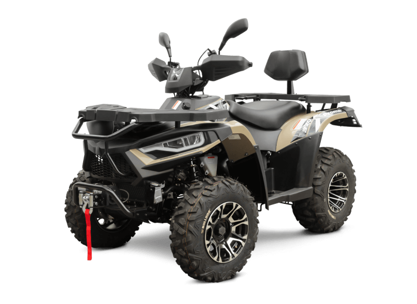 Quad Linhai Promax 420 w kolorze piaskowym (sand) – ujęcie 3/4 z przodu